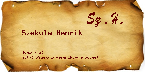 Szekula Henrik névjegykártya